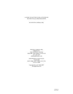A GUIDE TO ELECTION YEAR ACTIVITIES OF SECTION 501(c)(3