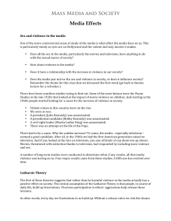 Mass Media and Society Media Effects