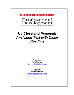 Analyzing Text with Close Reading