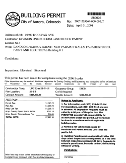 building permit - City of Aurora