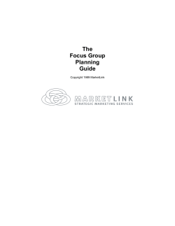 The Focus Group Planning Guide