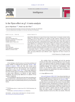 Is the Flynn effect on g?: A meta-analysis