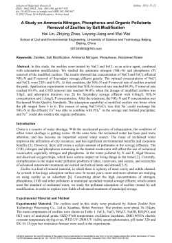 A Study on Ammonia Nitrogen, Phosphorus and