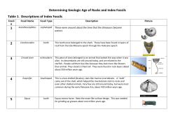 Determining Geologic Age of Rocks and Index Fossils Table 1