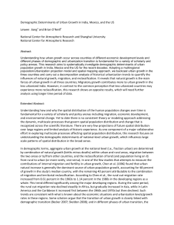 Demographic Determinants of Urban Growth in India, Mexico, and