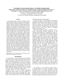 Learning to reason about desires: An infant training study
