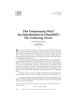 The Unnecessary War? An Introduction to Churchill`s The Gathering