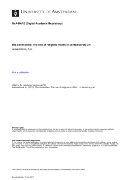 Dis-continuities: The role of religious motifs in - UvA-DARE
