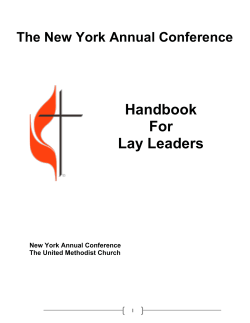 Handbook For Lay Leaders - New York Annual Conference