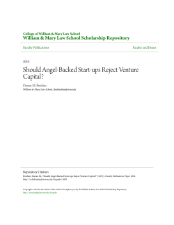 Should Angel-Backed Start-ups Reject Venture Capital?
