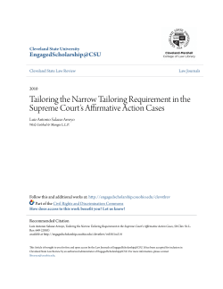 Tailoring the Narrow Tailoring Requirement in the Supreme Court`s