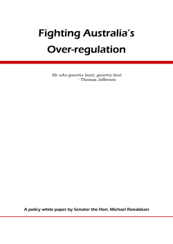 Fighting Australia`s Over-regulation