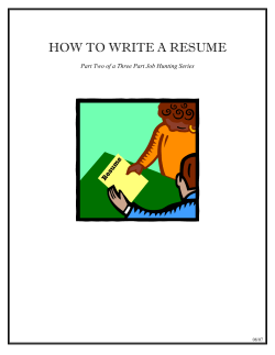 How to Write a Resume