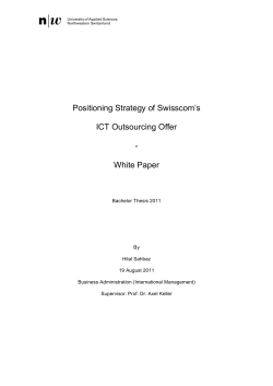Positioning Strategy of Swisscom`s ICT Outsourcing Offer