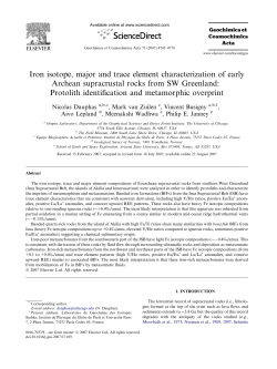 Iron isotope, major and trace element characterization of early