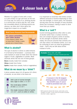 A closer look at Alcohol - World Cancer Research Fund