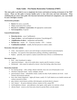 Fire/Smoke Restoration Technician (FSRT)