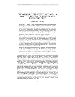 choosing interpretive methods: a positive theory of judges and
