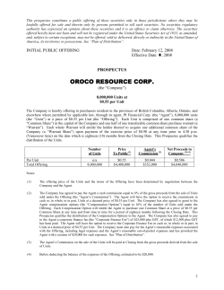 OROCO RESOURCE CORP Prospectus