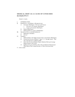 medical debt as a cause of consumer bankruptcy