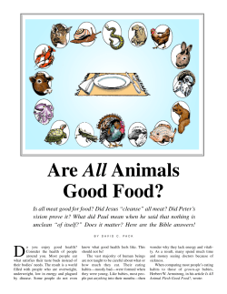 Are All Animals Good Food? - The Restored Church of God