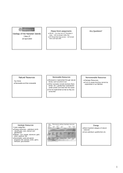 Geology of the Hawaiian Islands Natural Resources - SOEST