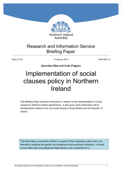 Implementation of social clauses policy in Northern Ireland
