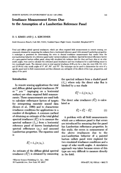 Irradiance Measurement Errors Due to the Assumption of a