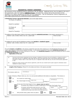 Residential Tenancy Agreement