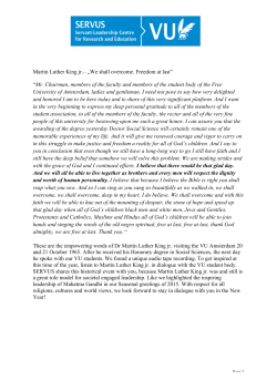Dr Martin Luther King speech fpr VU student association 21