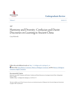Harmony and Diversity: Confucian and Daoist Discourses