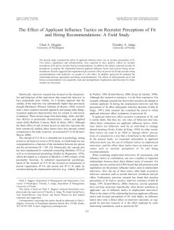 The Effect of Applicant Influence Tactics on