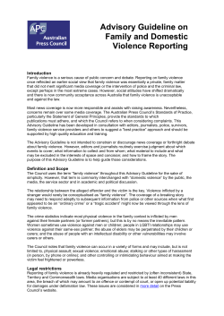 Advisory Guideline on Family and Domestic Violence Reporting