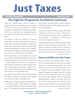 The Fight for Progressive Tax Reform Continues