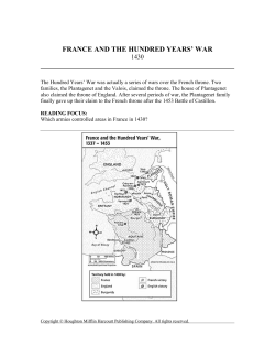 FRANCE AND THE HUNDRED YEARS` WAR