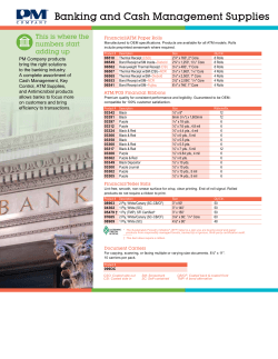 Banking and Cash Management Supplies