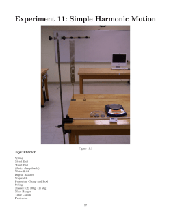 Experiment 11: Simple Harmonic Motion