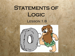 Statements of Logic