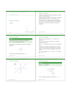 Oblique Asymptotes Oblique Asymptotes Oblique