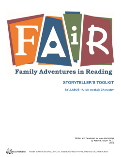 Syllabus 1A (six weeks): Character