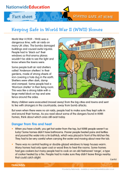 Fact sheet Keeping Safe in World War II (WWII) Homes