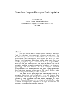 Towards an Integrated Perceptual Sociolinguistics