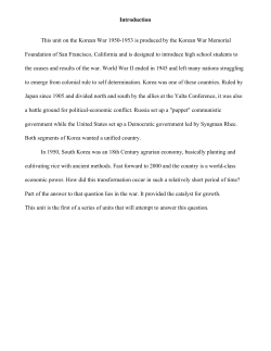 Lesson Plan  - Korean War Memorial Foundation