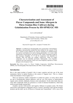 Characterization and Assessment of Flavor Compounds
