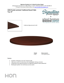 HON Preside Laminate Traditional Round Table Top, 42