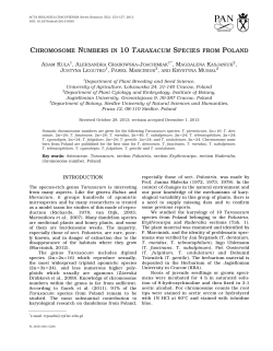 chromosome numbers in 10 taraxacum species from