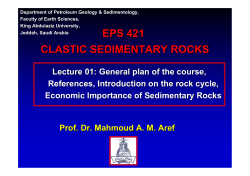 Syllabus for the Lectures Course: Clastic sedimentary rocks (1427
