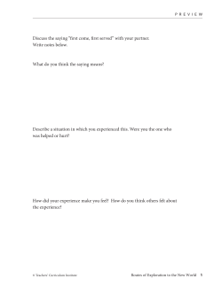 Discuss the saying &ldquo;rst come, rst served&rdquo; with your partner. Write