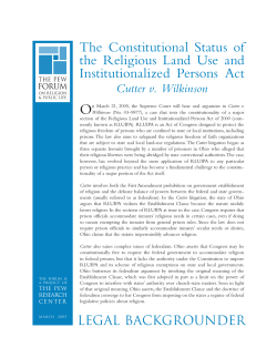 The Constitutional Status of the Religious Land Use