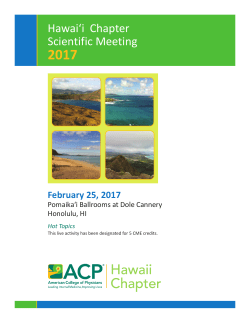 Hawai`i Chapter Scientific Meeting